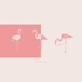 Flamingos silhouettes. Vector card. Cover design. Vector illustration.