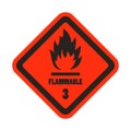 Flammable attention sticker