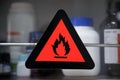 Flammable chemical label Royalty Free Stock Photo