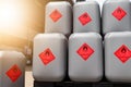Flammable chemical tanks used in industry Royalty Free Stock Photo