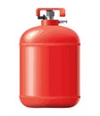 Flammable gas canister, handle with safety