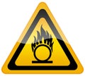 Flammable gas oxygen warning sign Royalty Free Stock Photo