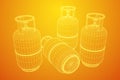 Flammable gas tank wireframe Royalty Free Stock Photo