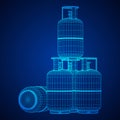 Flammable gas tank wireframe Royalty Free Stock Photo