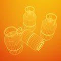 Flammable gas tank wireframe Royalty Free Stock Photo