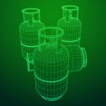 Flammable gas tank wireframe Royalty Free Stock Photo