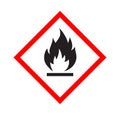 Flammable icon isolated on white background. Flammable warning sign. Vector illustration