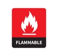 Flammable icon isolated on white background. Flammable warning sign. Vector illustration