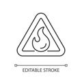 Flammable linear icon Royalty Free Stock Photo