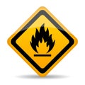 Flammable material vector caution sign