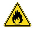 Flammable Material Warning Label, International Flammable Material Hazard Symbol Vector, Fire Warning Sign EPS10 Royalty Free Stock Photo