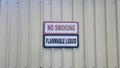 Flammable material warning signs. Royalty Free Stock Photo