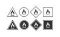 Flammable materials warning sign icon. Fire symbol. Sign gas vector flat Royalty Free Stock Photo
