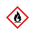 Flammable materials warning sign icon isolated on white background Royalty Free Stock Photo