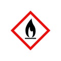 Flammable materials warning sign icon isolated on white background Royalty Free Stock Photo