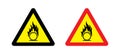 Flammable Oxidant Sign. Oxidizing Material Warning Label. Royalty Free Stock Photo