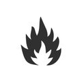 Flammable packaging icon. Flame fire logo symbol. Warning danger sign. Vector illustration image. Isolated on white background Royalty Free Stock Photo