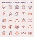 Flammable safety icon