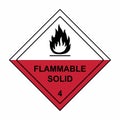 Flammable solid sign or symbol. Substances liable to spontaneous combustion sign or symbol. Vector design isolated on white Royalty Free Stock Photo