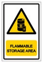 Flammable Storage Area Symbol Sign, Vector Illustration, Isolate On White Background Label. EPS10