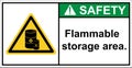 flammable storage tanks, flammable storage areas,sign safety.