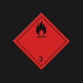 Flammable substance label. Royalty Free Stock Photo