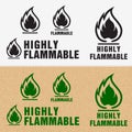 Flammable Symbol. Fire Icon. Packaging Symbol for Delivery of Ca