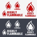 Flammable Symbol. Fire Icon. Packaging Symbol for Delivery of Ca