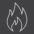 Flammable symbol line icon, logistic Royalty Free Stock Photo