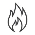 Flammable symbol line icon, logistic Royalty Free Stock Photo