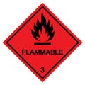 Flammable Symbol Sign Isolate On White Background,Vector Illustration EPS.10 Royalty Free Stock Photo