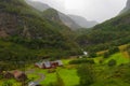 Flamsdalen valley view rainy summer day Norway Royalty Free Stock Photo