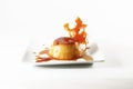 Flan - Creme caramel with caramelized creation Royalty Free Stock Photo