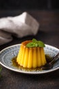 Flan or creme caramel dessert Royalty Free Stock Photo