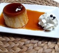 Flan de huevo con nata Royalty Free Stock Photo