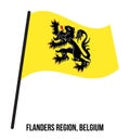 Flanders Region, Belgium Flag Waving Vector Illustration on White Background. Region Flag of Belgium