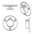 Flange, collar. clamp Vector set