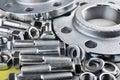 Flange screws and nuts Royalty Free Stock Photo