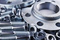 Flange screws and nuts Royalty Free Stock Photo