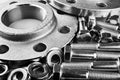 Flange screws and nuts Royalty Free Stock Photo