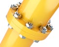 Flanges pipe with nuts and bolts. Pipeline for gas industry. Royalty Free Stock Photo