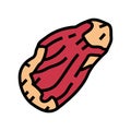 flank beef meat color icon vector illustration