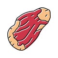 flank beef meat color icon vector illustration