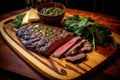 flank steak, marinated and grilled to perfection Royalty Free Stock Photo