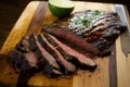 flank steak, marinated and grilled to perfection