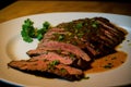 flank steak marinated in spicy sauce and grilled to perfection Royalty Free Stock Photo