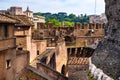 Flanks and walls of Castel Sant`Angelo mausoleum - Castle of the Holy Angel at Tiber river in historic center of Rome in Italy