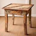 Rustic Flannel End Table With Vintage Charm