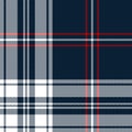 Flannel pattern in blue, red, white. Herringbone classic textured tartan seamless check plaid graphic. Royalty Free Stock Photo