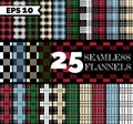 Flannel seamless patterns Royalty Free Stock Photo